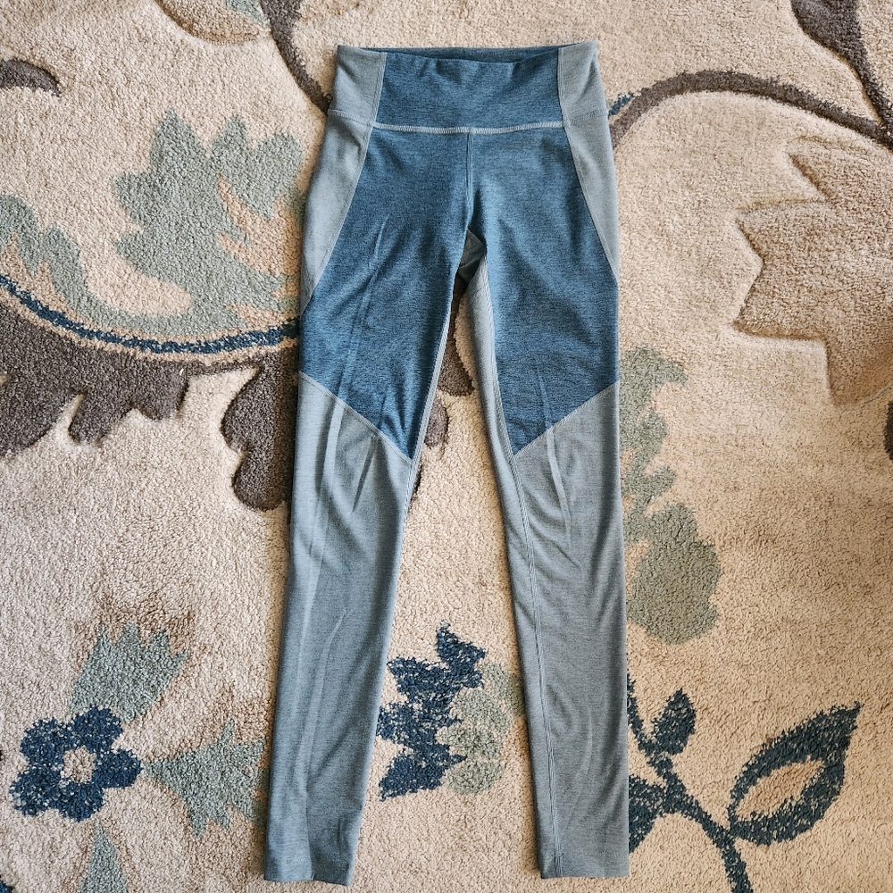 Outdoor Voices Two Tone TechSweat Turquoise Blue 7/8 Leggings Size XS